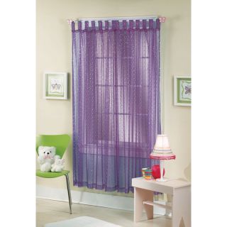 Style Selections Icicle 63 in L Solid Purple Tab Top Window Curtain Panel