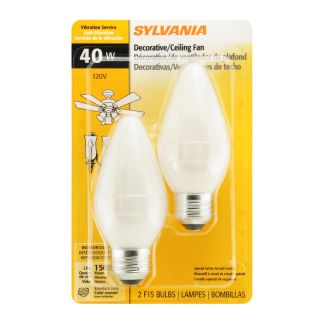 SYLVANIA 2 Pack 40 Watt Medium Base Soft White Dimmable Decorative Incandescent Light Bulbs
