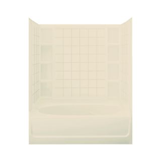 Sterling Ensemble 72 in H x 60 in W x 42 in L Almond Polystyrene Wall 4 Piece Alcove Shower Kit with Bathtub