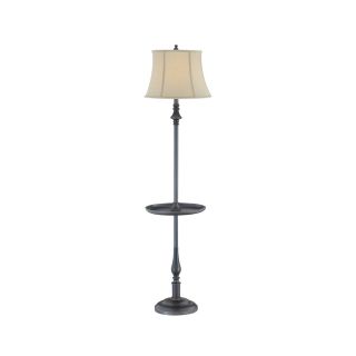 Lite Source 61 in 3 Way Switch Dark Bronze Indoor Floor Lamp with Fabric Shade