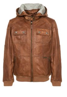 Pepe Jeans   JAMES   Leather jacket   brown