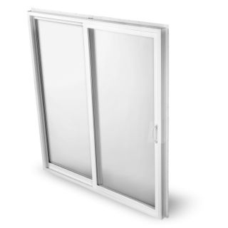 BetterBilt 570 Series 72 in Clear Glass Aluminum Sliding Patio Door with Screen