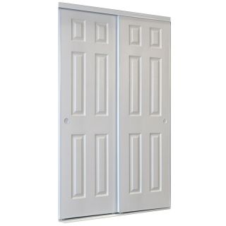 ReliaBilt White 6 Panel Sliding Door (Common 80.5 in x 48 in; Actual 80 in x 48 in)