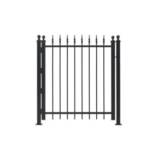 Gilpin Black Steel Fence Gate (Common 72 in x 48 in; Actual 70 in x 47 in)
