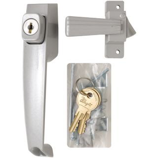 WRIGHT PRODUCTS 3.5 in Keyed Pewter Screen Door and Storm Door Push Button Latch