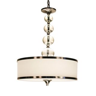 Z Lite Cosmopolitan 18 in W Brushed Nickel Crystal Accent Pendant Light with Fabric Shade