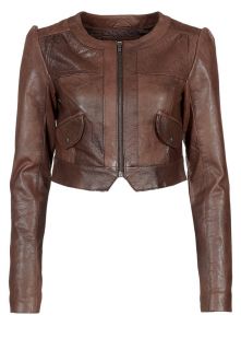 Vila   VIVIAN LEATHER BOLERO   Leather Jacket   brown