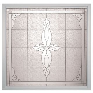 Hy Lite 49 1/2 in x 49 1/2 in Decorative Glass Series White Double Pane Square New Construction Decorative Glass Fixed Window