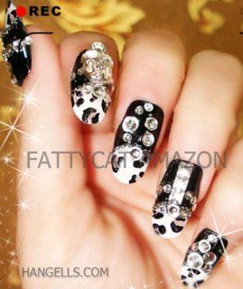 Fashion Japanese 3D Nail Art "BLACK SKULL" 10 full handmade 3D nails Sold By FATTYCAT (Please check the size and information below)  Beauty Products  Beauty
