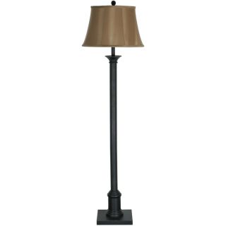allen + roth 59 in Bronze Indoor Floor Lamp with Fabric Shade