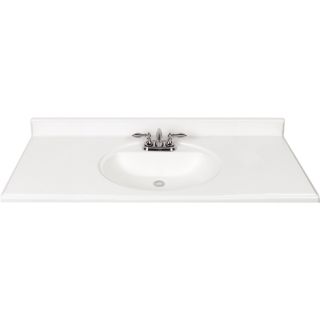 Style Selections White Cultured Marble Integral Single Sink Bathroom Vanity Top (Common 49 in x 22 in; Actual 49 in x 22 in)