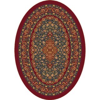 Milliken Tiraz 3 ft 10 in x 5 ft 4 in Oval Red Transitional Area Rug