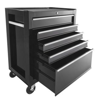 37.4 in x 26.5 in 5 Drawer Ball Bearing Steel Tool Cabinet (Black)