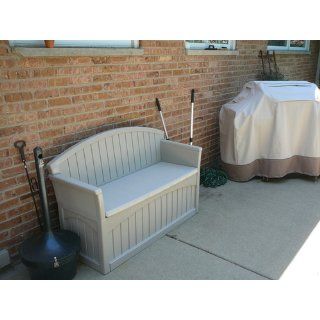 Suncast PB6700 Patio Bench, Light Taupe  Outdoor Storage Benches  Patio, Lawn & Garden