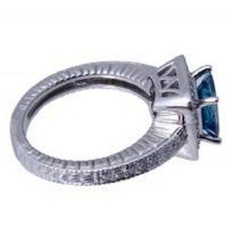 1.70 ct Antique Style Diamond Ring Blue Diamond Engagement Rings Jewelry