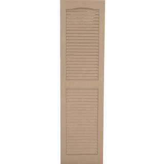Severe Weather 2 Pack Sandstone Louvered Vinyl Exterior Shutters (Common 59 in x 15 in; Actual 58.5 in x 14.5 in)