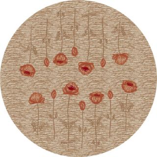 Milliken Poppy 7 ft 7 in x 7 ft 7 in Round Cream/Beige/Almond Transitional Area Rug