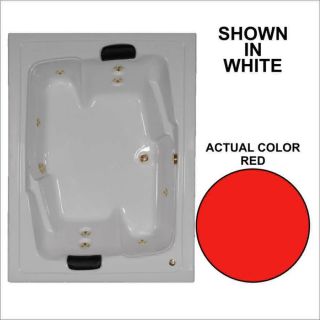 Watertech Whirlpool Baths Designer 71.5 in L x 53.625 in W x 20.625 in H 2 Person Red Rectangular Whirlpool Tub