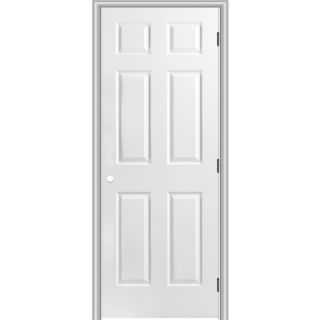 ReliaBilt 30 in x 80 in 6 Panel Hollow Textured Molded Composite Left Hand Interior Single Prehung Door