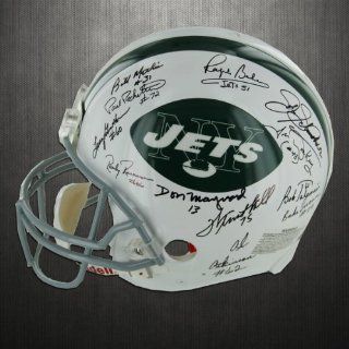 1969 New York Jets Team Signed Authentic Helmet (25 Sigs) (Comes with a letter listing names) Sports Collectibles