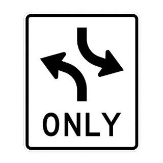 Tapco R3 9A High Intensity Prismatic Rectangular Lane Control Sign, Legend "Left Turn Both Ways (Symbol) ONLY", 30" Width x 36" Height, Aluminum, Black on White Industrial Warning Signs