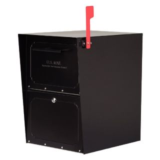 Architectural Mailboxes 13 1/2 in x 20 in Metal Black Lockable Post Mount Mailbox