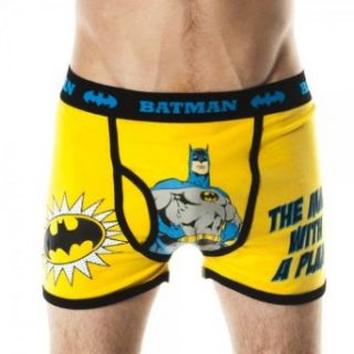 Batman Mens Yellow Boxer Brief (Small) Movie And Tv Fan Underwear Clothing