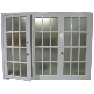 FrenchPorte Jennifer Series 14 ft x 8 ft White Double Garage Door Windows