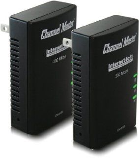 ChannelMaster Internet to TV Powerline Ethernet Adapter   Contains 2 (1 Port) Power line Ethernet Adapters (CM 6100) Electronics