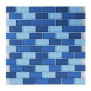 EPOCH Architectural Surfaces 5 Pack Oceanz Blues Glass Mosaic Subway Wall Tile (Common 12 in x 12 in; Actual 11.61 in x 11.65 in)