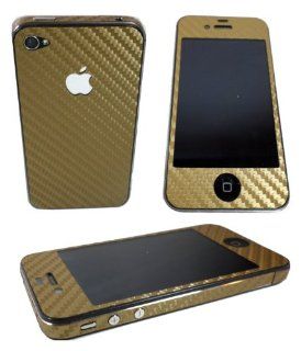 TCD   Gold iPhone 5 Carbon Fiber Full Body & Side Skin Sticker Set Cell Phones & Accessories
