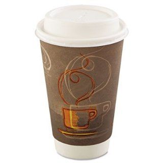 Dixie Insulair Eco Smart Insulated Paper Cups & Lids  Hot/Cold   24 cups 16oz (473 ml)   Contains 12% Post   comsumer recycled fiber. Built   in sleeve, keeps drinks hot/cold longer, sturdy triple wall cup, drink through dome lid. Kitchen & Dinin