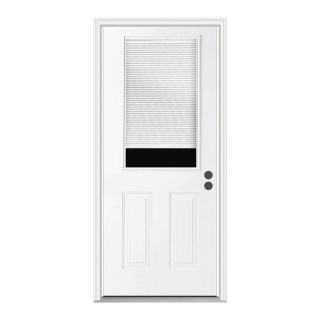 ReliaBilt Blinds Between The Glass Half Lite Prehung Inswing Steel Entry Door Prehung (Common 80 in x 36 in; Actual 81.75 in x 37.5 in)