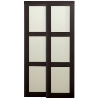 ReliaBilt Espresso 3 Lite Sliding Door (Common 80.5 in x 60 in; Actual 80 in x 60 in)