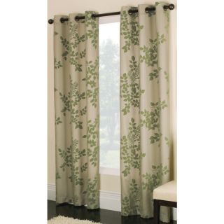 allen + roth Waterbury 84 in L Floral Green Grommet Window Curtain Panel