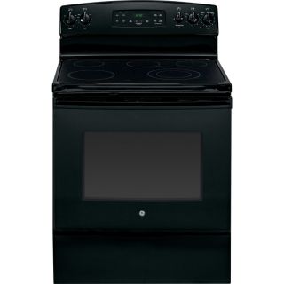 GE 30 in Smooth Surface Freestanding 5 Element 5.3 cu ft Self Cleaning Electric Range (Black)