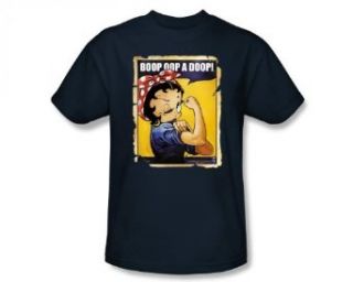 Betty Boop Rosie The Riveter Poster Retro Cartoon T Shirt Tee Clothing