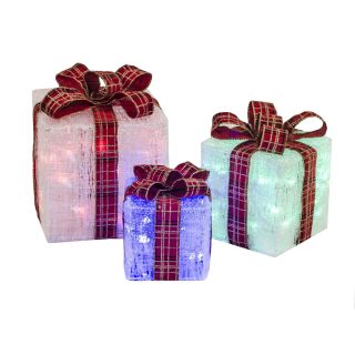 Holiday Living 3 Pack 0.96 ft Christmas LED Acrylic Gift Boxes