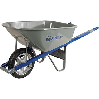 Kobalt 6 cu ft Steel Wheelbarrow with Flat Free Tire