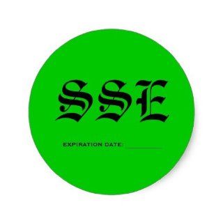 Sse, Expiration Date ___________ Round Sticker Toys & Games