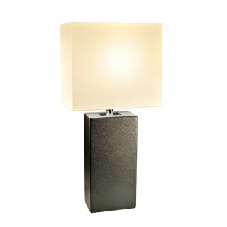 Elegant Designs 21 in Black Indoor Table Lamp with Fabric Shade