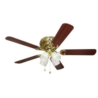 Harbor Breeze 52 in Cheshire II Polished Brass Ceiling Fan with Light Kit