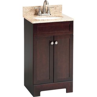 Style Selections Longshire 18.5 in W x 16.5 in D Espresso Undermount Single Sink Bathroom Vanity with Granite Top