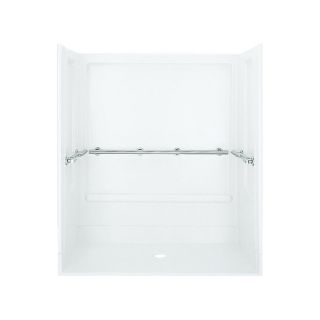 Sterling Roll In 72 in H x 63.25 in W x 39.375 in L White Polystyrene Wall 4 Piece Alcove Shower Kit