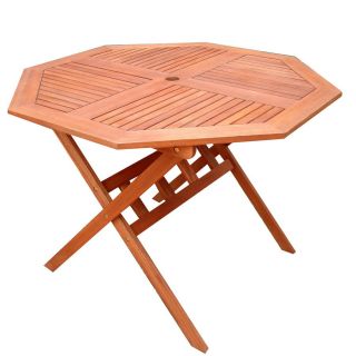 VIFAH 40 in x 40 in Wood Octagon Patio Dining Table