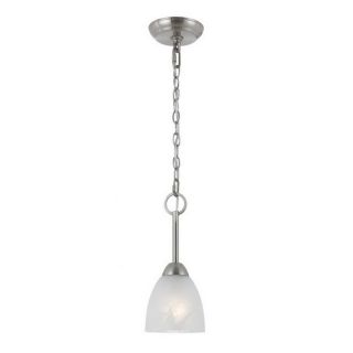 Triarch International Value Series 290 5 in W Satin Nickel Mini Pendant Light with White Shade