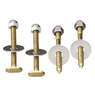 Plumb Pak 2 1/2 in L Polished Brass Floor Bolts and Screws Set