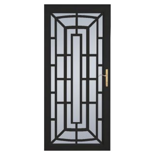 LARSON Annapolis Brass Black Aluminum Security Door (Common 81 in x 36 in; Actual 80.81 in x 37.625 in)