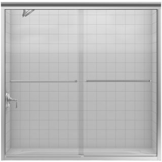 KOHLER Fluence 59.625 in W x 58.3125 in H Frameless Bathtub Door