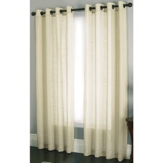 allen + roth Loudon 84 in L Solid Ivory Grommet Window Sheer Curtain